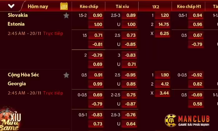 Cá cược thể thao hấp dẫn tại Manclub